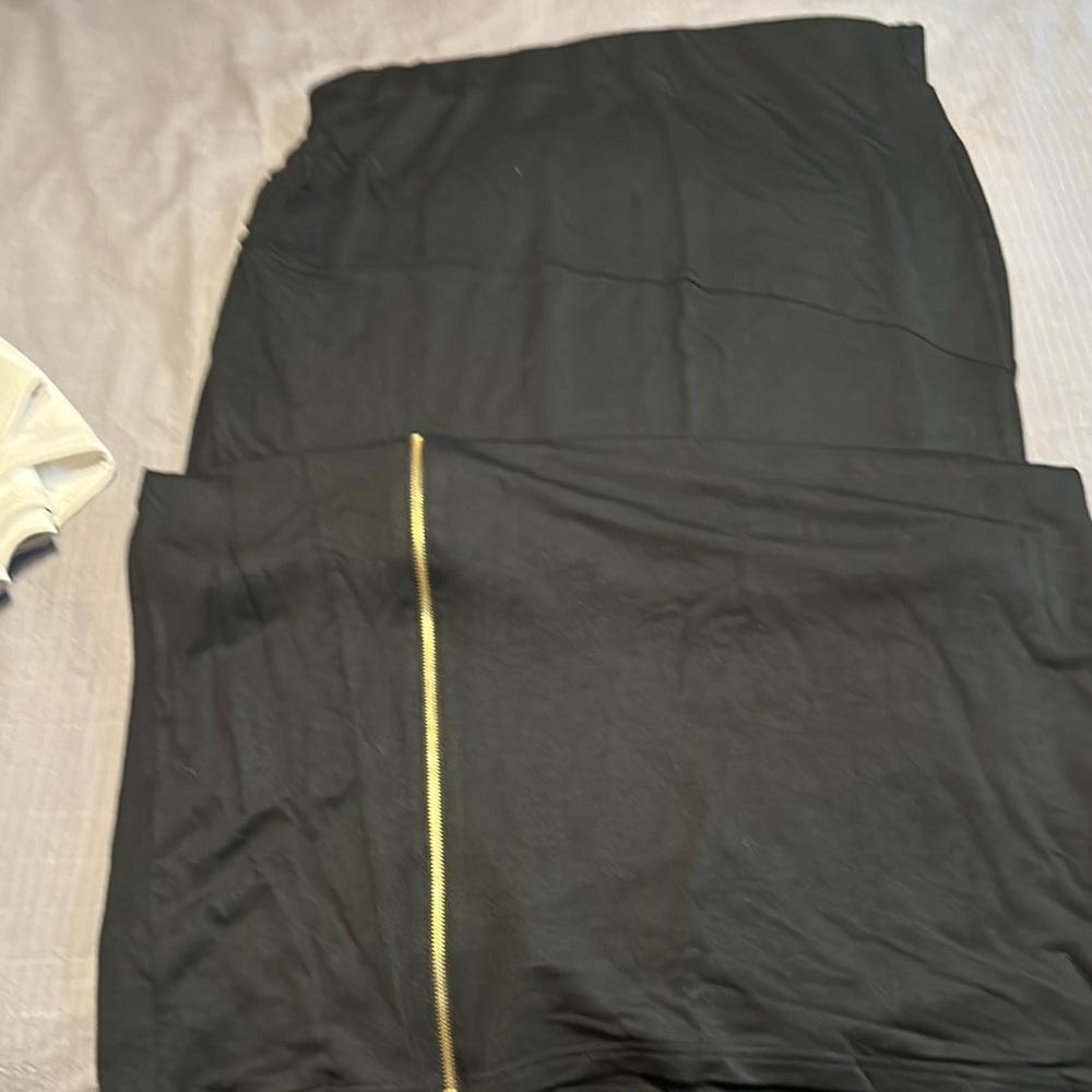 Elegant Black Maxi Skirt with Gold Accent